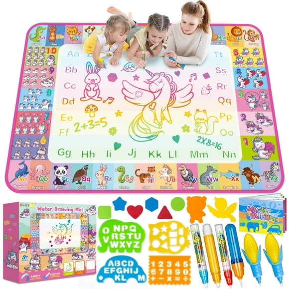Tapete con forma de garabato con forma de agua Hollyhi Aqua para niños de 3 a 8 años