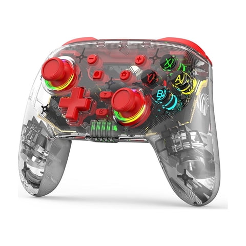 Controlador Inalámbrico Aaronmei Switch Pro Transparente Rgb Rojo