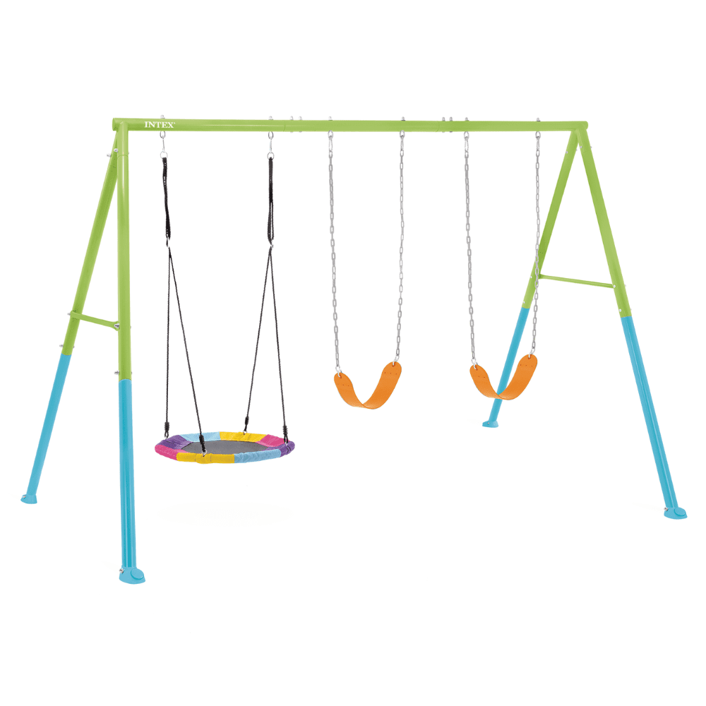 Set Columpio De 3 Accesorios Intex Three Feature Swing Set Verde Azul Mod 2