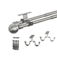 thumbnail image 4 of Set Doble De Barras Para Cortina Extensible 75-110 Cm De Metal Diámetro 16/19 Mm Soporte De Techo Terminal Bola Color Satín, 4 of 4