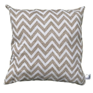 Elizabeth Peper - Cojin Decorativo Diseño Zigzag Crema Y Blanco 45X45 Relleno