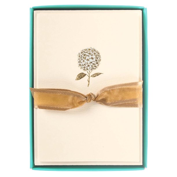 Tarjetas de Felicitación Graphique Hortensia 8x12 cm con Detalles en Dorado 10 unidades
