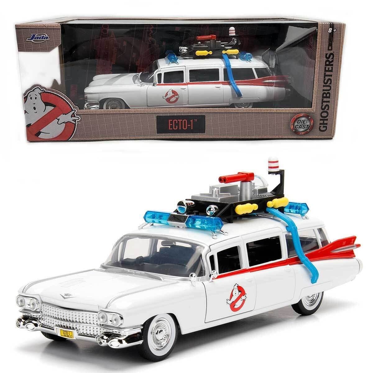 Maqueta De Coche Fundido A Presión Jada Toys Hollywood Rides Ghostbusters Ecto-1 A Escala 1:24
