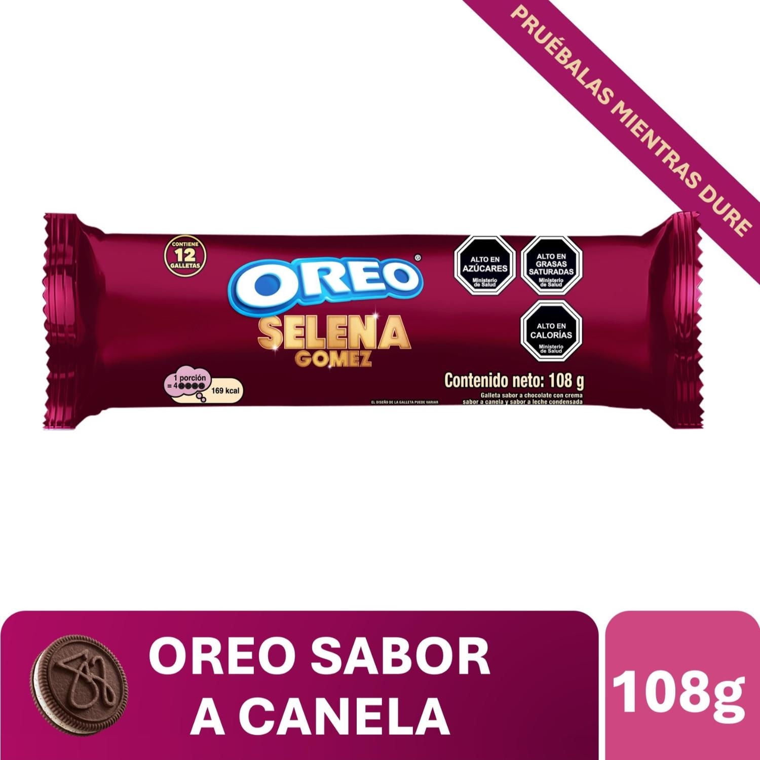 Galleta Selena Sabor Chocolate Con Crema, Canela Y Leche Condensada 108 g Oreo