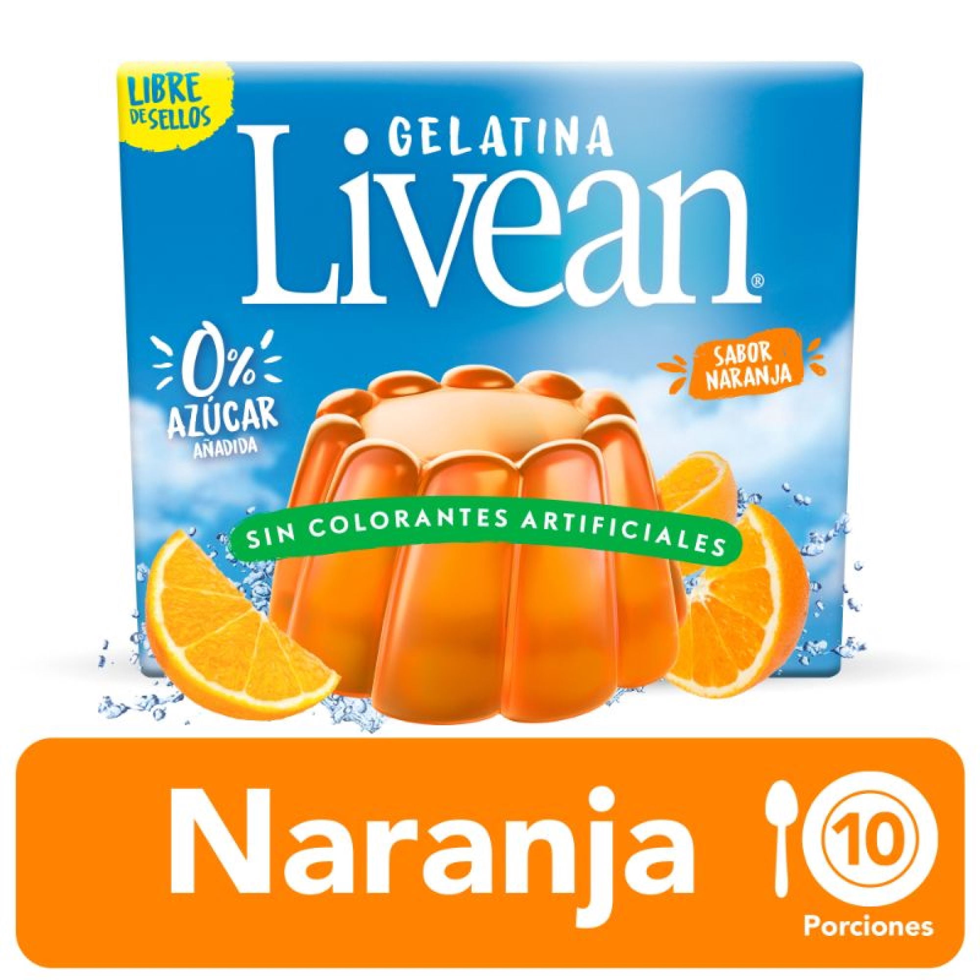 Gelatina Naranja Caja 22 g Livean