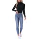 thumbnail image 2 of INSPIRE CHIC Camisetas de Cuello Alto para Mujer, Camisetas de Manga Larga con Cuello Simulado, Camiseta Térmica Cálida de Otoño e Invierno, Capa Básica M Negro, 2 of 6