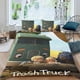 thumbnail image 2 of Camión de Basura Conjunto de sábanas temático, trío de piezas, cómodo y amigable con la piel, diseño único, regalo de decoración para el hogar para familiares, amigos y fans,140cm *210cm, 2 of 6