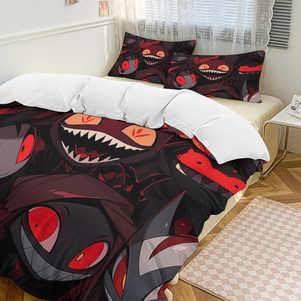Hazbin Hotel 3-Piece Twin Bed Set - Includes 1 Single Comforter And 2 Pillowcases Bedding - Fade Resistant Microfiber - Hazbin Hotel