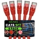thumbnail image 1 of Cable Ethernet GearIt Cat 6 (paquete de 5, 1,5 m), 10 Gbps RJ45, rojo, 1 of 8