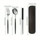thumbnail image 1 of Upgrade Your Outdoor Dining Experience with our 3/4pcs Stainless Steel Portuguese Tableware Set - Perfect for Students! Includes Wiping Spoon and Chopsticks for Healthy Care. Fast Delivery Guaranteed!, 1 of 5