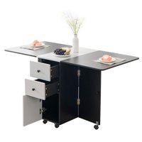 Perfetcseat - Mesa Comedor Plegable Multiuso Gris/Negro