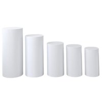 Bothyi - Fundas De Soporte De Zócalo Cilíndrico, Duraderas Y Suaves, Para Vacaciones, Cumpleaños, Banquete, Color Blanco, 5 Uds.