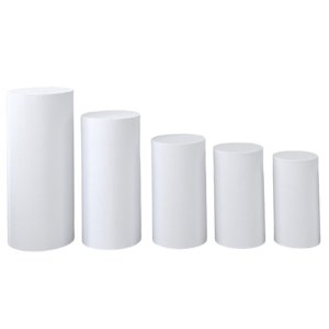 Bothyi - Fundas De Soporte De Zócalo Cilíndrico, Duraderas Y Suaves, Para Vacaciones, Cumpleaños, Banquete, Color Blanco, 5 Uds.