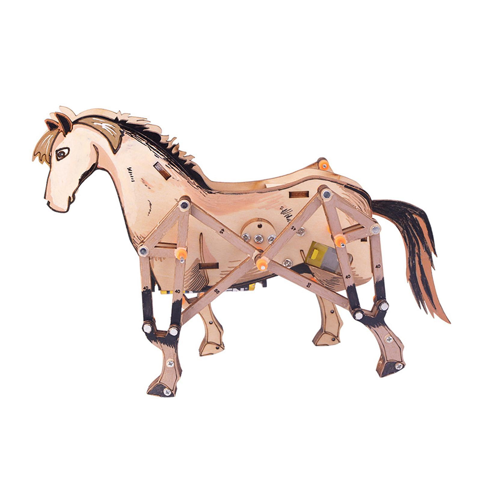 Magideal - Caballo Mecánico 3d De Madera, Juguete De Engranajes Mecánicos, Juego De Construcción, Manualidades De Animales Diy 3d Rompecabezas De Madera Juguete