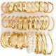 thumbnail image 1 of 18 pares de aros de argolla dorados para mujer, diseño grueso y llamativo, 1 of 3