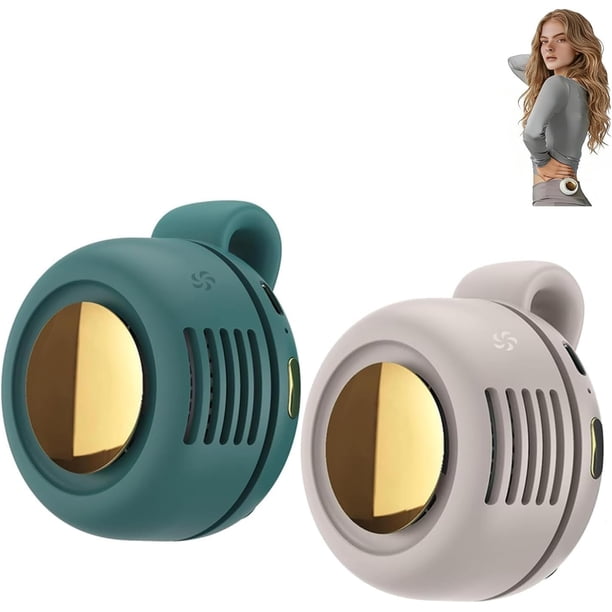 Ventilador clip 360° rotación 2 uds pequeño torbellino sin aspas 3 velocidades exterior viaje