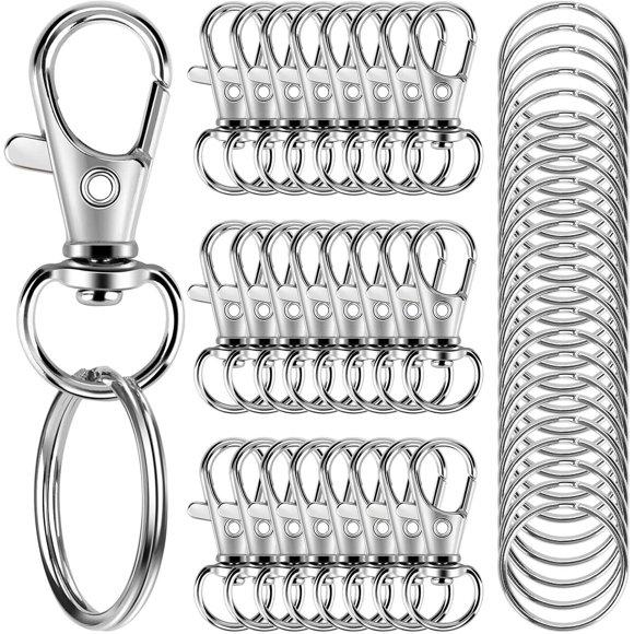 Mosquetones Rysent, 50 piezas, 32 mm, con argollas de 25 mm