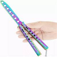 Genérico - Cuchillo Navaja Mariposa Para Práctica Y Entrenamiento