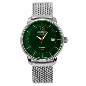Zeppelin - Reloj Automático Lz 120 Bodensee, Acero Inoxidable, Dial Verde, Para Hombre - Modelo 8160M4