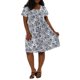 thumbnail image 1 of GRACIA Y GRANDEZA Vestido Midi de Verano con Cuello Redondo, Mangas Cortas, Floral y Plisado para Mujer Talla Grande 4X Azul Marino, 1 of 8