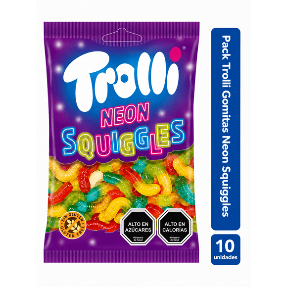 Pack 10 Gomitas Culebras Fluorescentes 80g