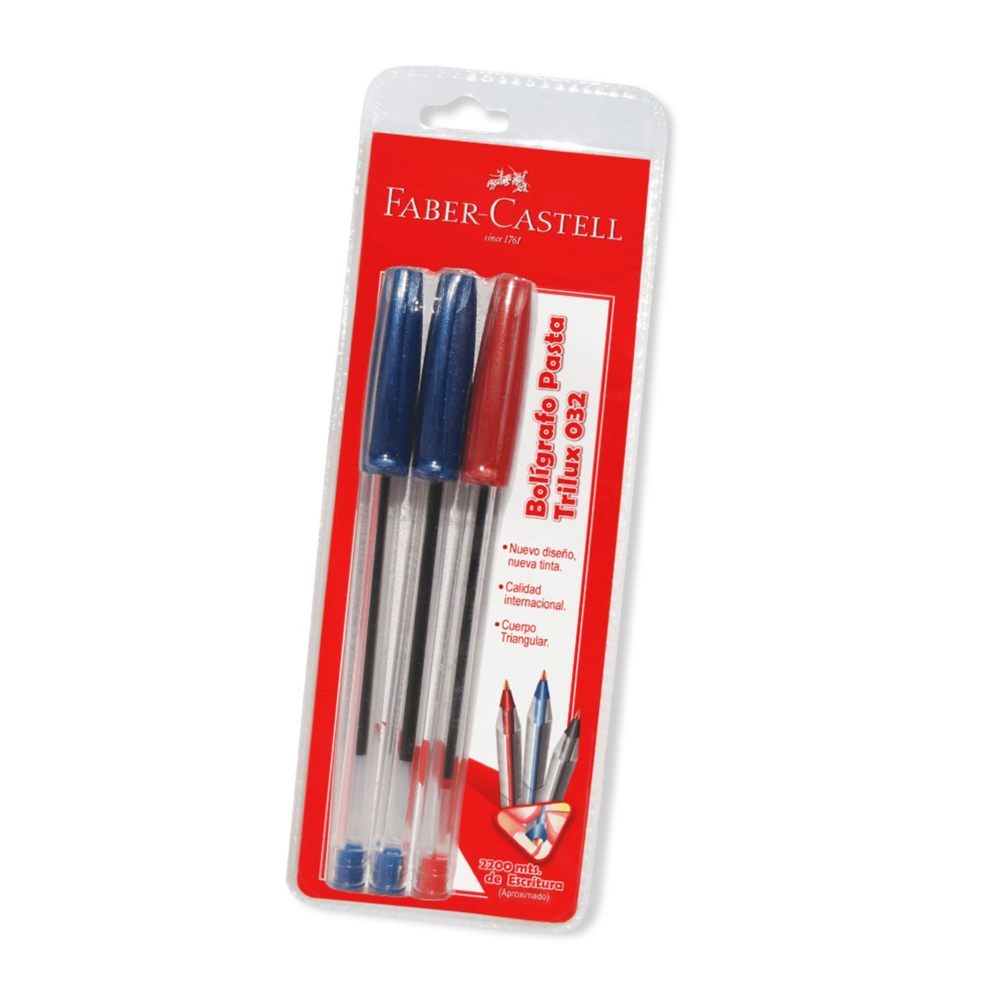 Bolígrafos Pasta Trilux 032 M Faber-castell Pack Azul + Rojo