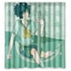 thumbnail image 1 of Cortina de ducha de baño con diseño de ancla verde de anime, con ganchos, tamaño 66 x 72 pulgadas, 1 of 3