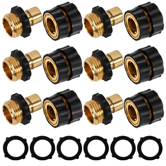 Conectores Rápidos para Manguera de Jardín Xiny Tool 3/4 Pulgadas Paquete de 6