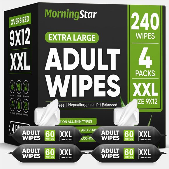 Toallitas para adultos Morning Star 240 gruesas XXL 23 x 30 cm
