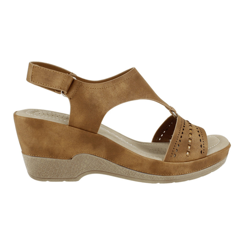 Sandalia New Walk Emma Confort Camel