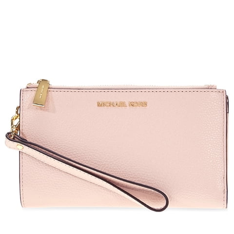 Billetera Michael Kors Adele Con Doble Cremallera - Rosa Suave