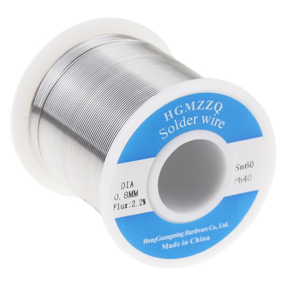 Hilo de soldadura HGMZZQ 60/40 de estaño y plomo con colofonia 0,8 mm-500g