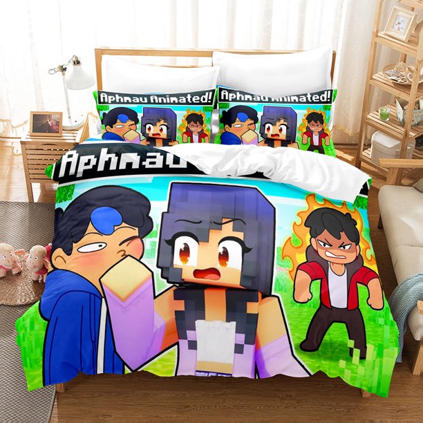 Aphmau Bedding Set Single Twin Full Queen King Size Bed Set Adult Kid Bedroom Duvetcover Sets parure de lit Bed Aphmau CXGBed Sheets