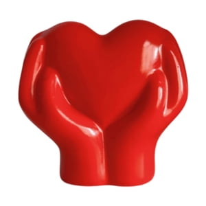 Magideal - Estatua De Corazón Con Gesto De Mano, Escultura De Gesto De Amor, Figura De Escritorio De Regalo, Figura De Resina Para Estantería, Café, Boda, Bar, A Rojo