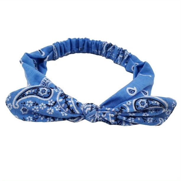 Paisley Print Boho Head Band Women's Soft Headbands Vintage Bowknot Elastic Hairbands Trendy Hair Accessories