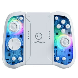 Genérico - Mando Inalámbrico Para Nintendo Switch Con Joystick De Efecto Hall, Botones Mecánicos, Programación De Macros, Iluminación Rgb, Vibración Dual, Carga Rápida Type-C Para Pc/Ios/Android-Azul