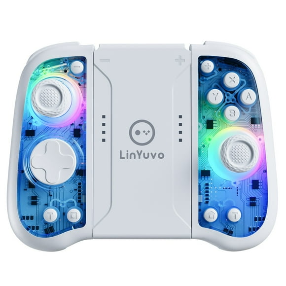 Mando inalámbrico para Nintendo Switch con joystick de efecto Hall, botones mecánicos, programación de macros, iluminación RGB, vibración dual, carga rápida Type-C para PC/iOS/Android-Azul