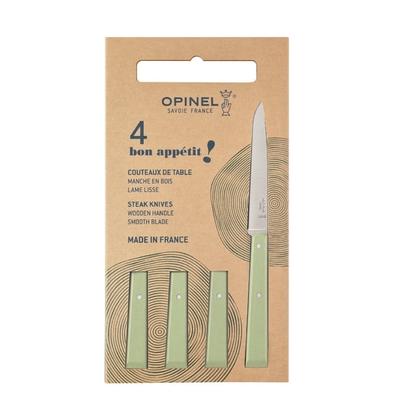Cuchillos Opinel N°125 Bon Appétit Salvia - 4 unidades