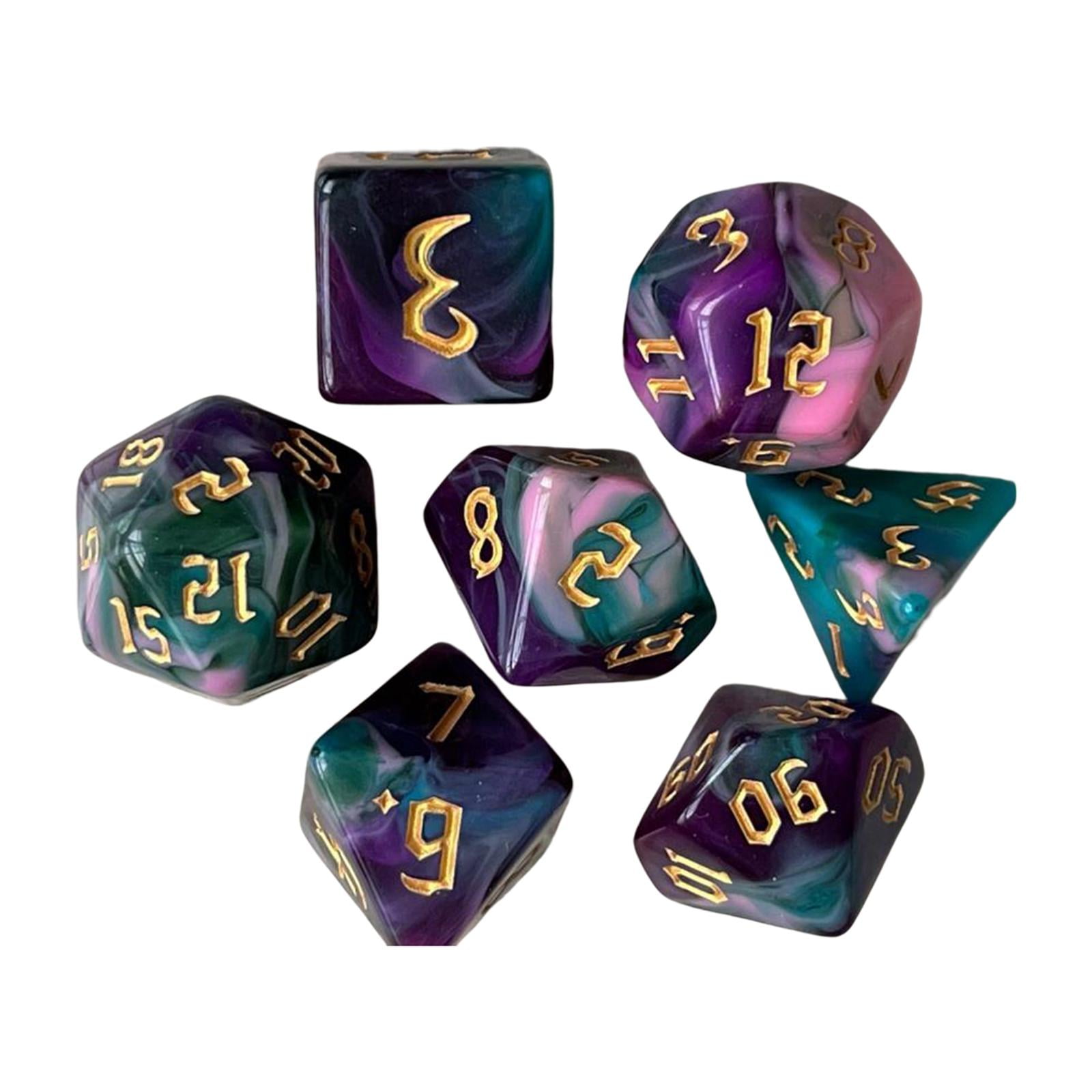 Bothyi - 7 Juegos Familiares De Dados Poliédricos Pintados Para Juegos De Cartas Dnd Rpg Familias H