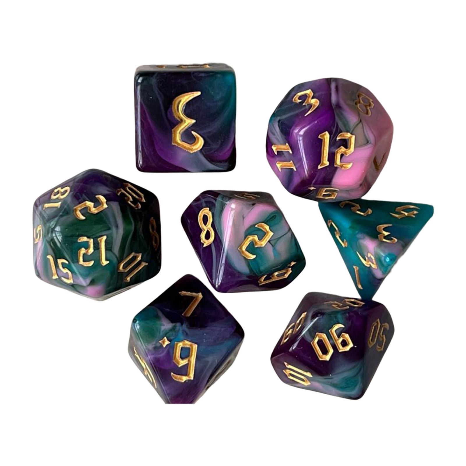 Bothyi - 7 Juegos Familiares De Dados Poliédricos Pintados Para Juegos De Cartas Dnd Rpg Familias H