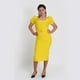 thumbnail image 1 of Vestido Ajustado Amarillo c/ cinturón Talla M mujer, 1 of 3