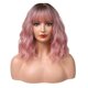 thumbnail image 1 of Peluca De Pelo Mujer Longitud Del Hombro Rizado Ondulado Uso Diario Disfraz Cosplay Rosa, 1 of 5