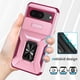 thumbnail image 5 of Funda Armada para Google Pixel 8 con Tapa Deslizante y Soporte Magnético Giratorio Rosa, 5 of 5