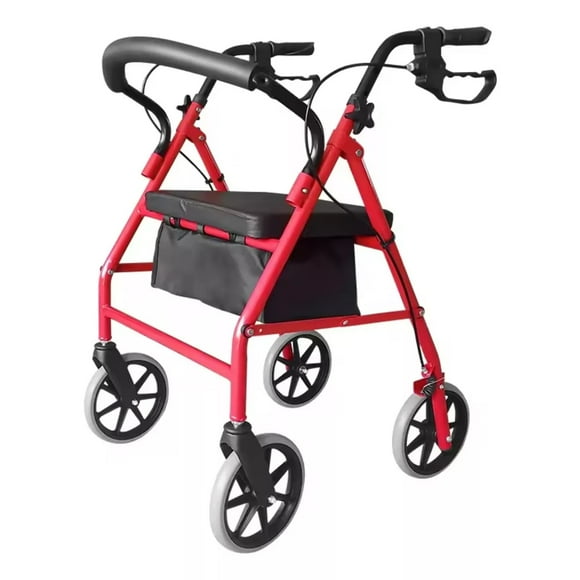 Andador Burrito 4 Ruedas Plegable Con Asiento Y Bolso 3004D