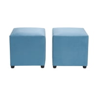 Bodevir - Set Pouf Cali 1C Felpa 30 Azul Petroleo