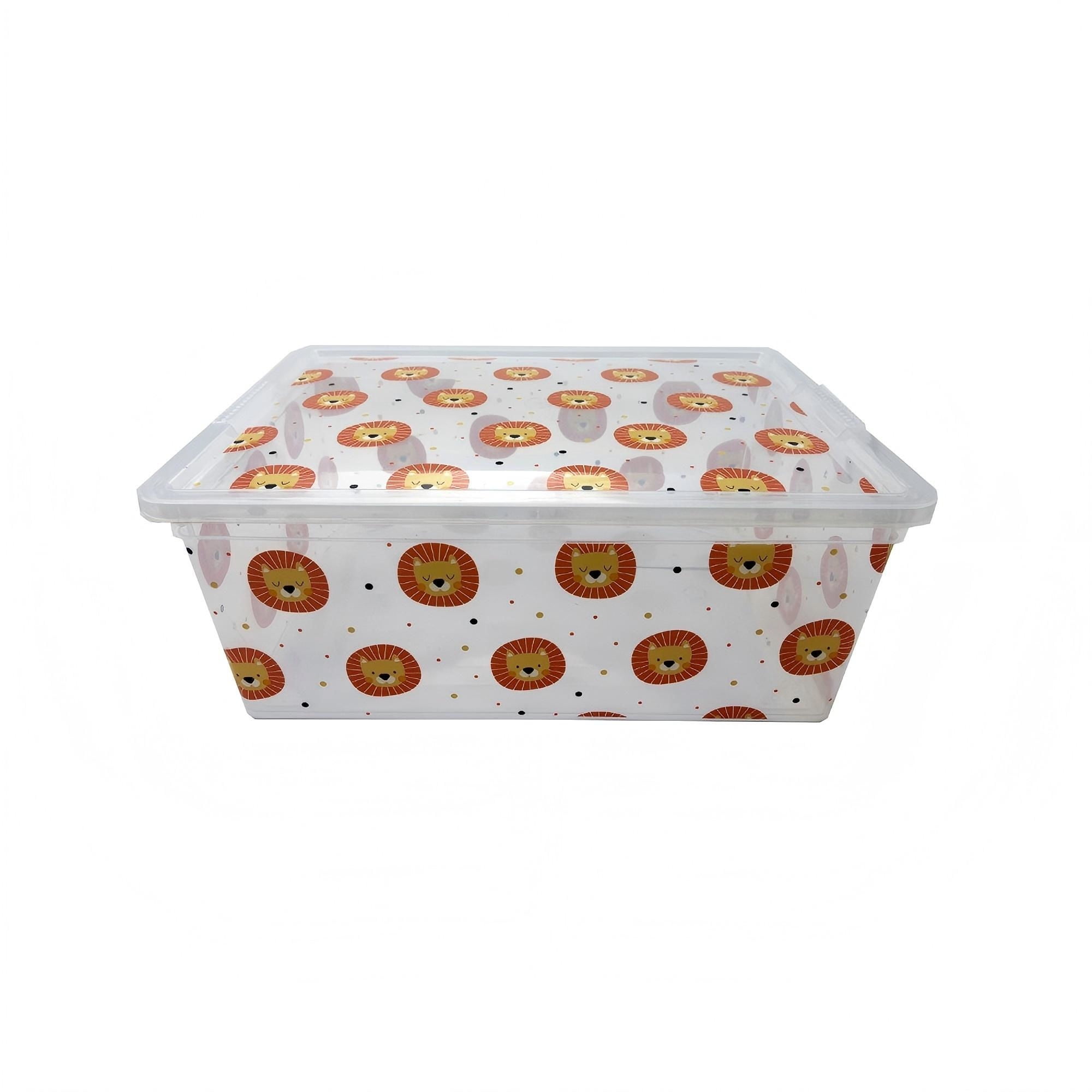 Caja Organizadora Leon Niño 11.5l Kx1047-b Polietileno Transparente Haus