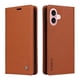 thumbnail image 1 of Funda Billetera de Cuero para iPhone 16 con Tarjetero y Soporte - Tapa Magnética Marrón, 1 of 6