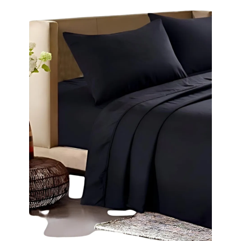 Genérico - Sabanas 200 Hilos Plaza Y Media Negro