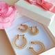 thumbnail image 2 of Aros Bote Perla Huggie Chapada En Oro 18k Pack Madre Hija, 2 of 3
