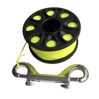 Magideal - Carrete De Exploración Submarina Con Línea De Buceo, Cordón De Nailon Visible Y Doble Gancho De Acero Para Una Navegación Precisa; Ideal Para Excursio Amarillo Fluorescente